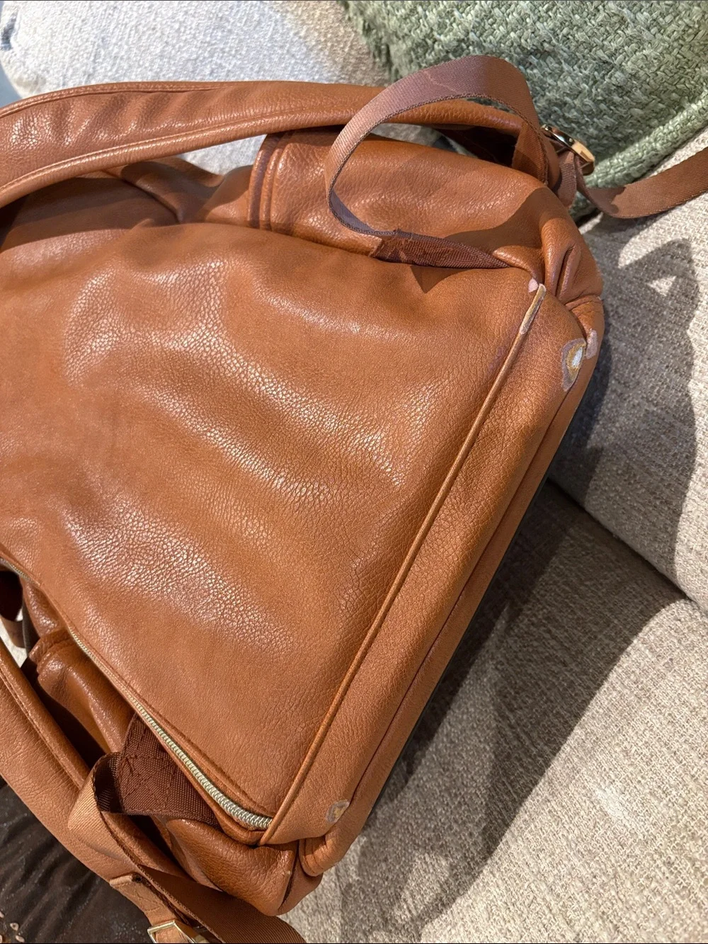 Itzy Ritzy boss baby diaper bag, cognac